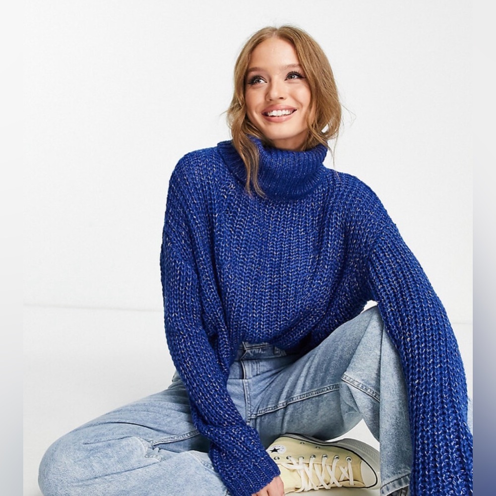 Chunky Royal Blue Turtleneck Sweater